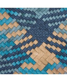 Tela Polipiel Diseño zigzag colores azules Agotado
