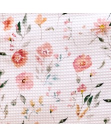 Tela Waffle estampado floral