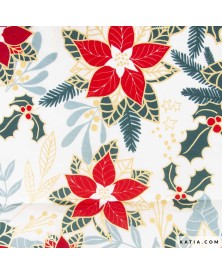 Tela Xmas Poplin Poinsettia