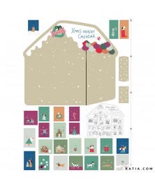 Panel Tela Canvas Slim Noël Dogs Calendar