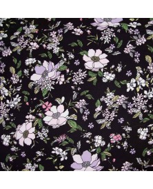 Tela Viscose Twill Pink Winter Flowers