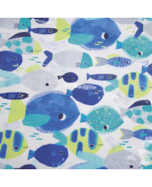 Tela plastica Cotton Laminated PU Tropical Neon Sea