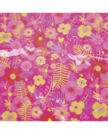 Tela plastica Cotton Laminated PU Tropical Fuchsia
